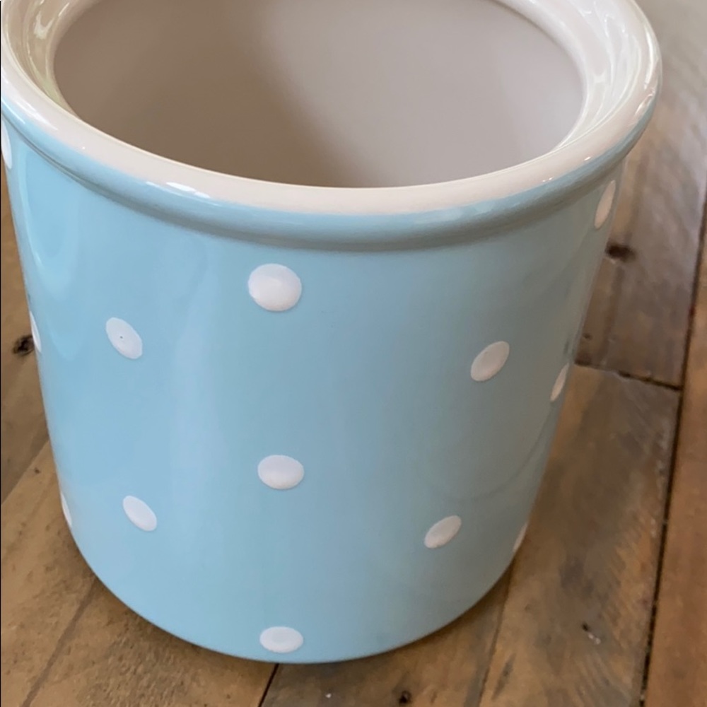 Spode blue white polka dot hand painted canister - Picture 7 of 7